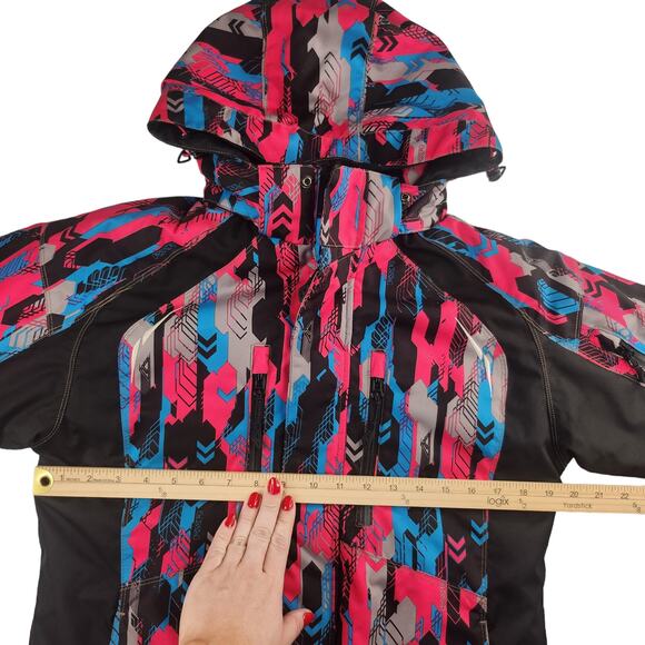 FXR Snowmobile Jacket Womens 6 Small Blue Pink Black Insulated Warm Racing - Picture 7 of 11